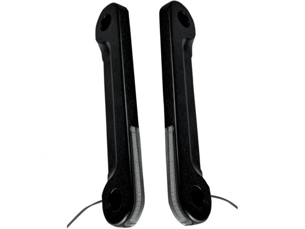 Front Turn Signal Indicator Strips with Smoked Lens & Amber LED’s – Black. Fits Street Glide 2006-2023