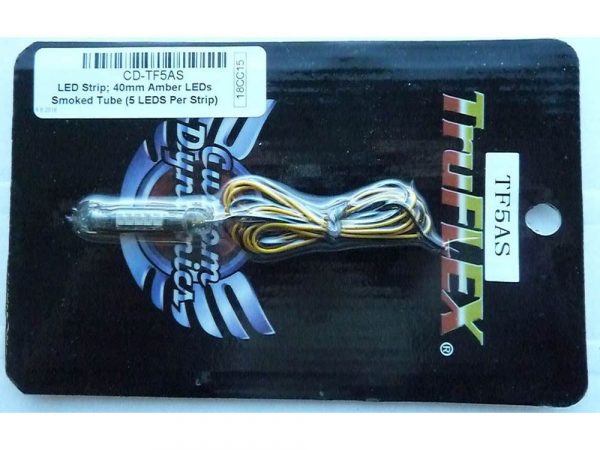 40mm Turn Signal TruFLEX Strip with Smoked Tube & Amber LED.