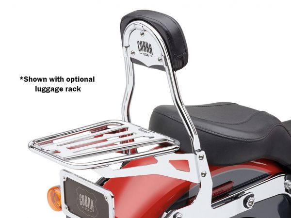 Short Quick Detachable Sissy Bar Kit - Chrome. Fits FXST 2006-2015 & FLSTF 2007-2017 with 200mm Rear Tyre.