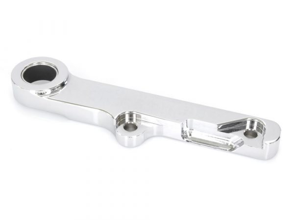 Left Hand Front Caliper Mount - Chrome. Fits Custom Application on Springer & when using Hawg Halter HHI-RHSCC100 Caliper.