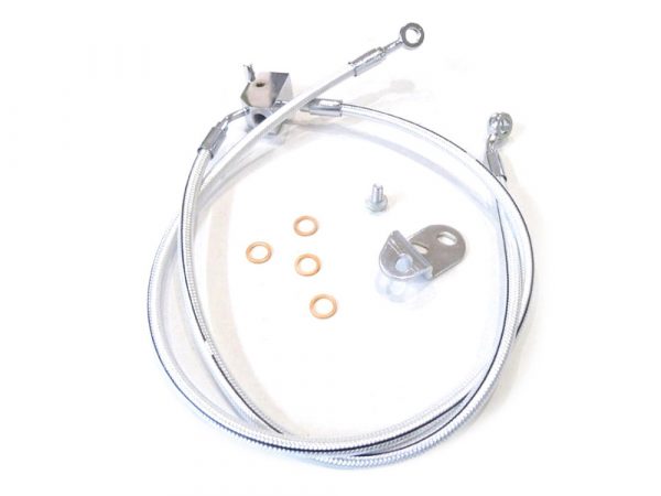 Rear Brake Line - Sterling Chromite. Fits Softails 2006.