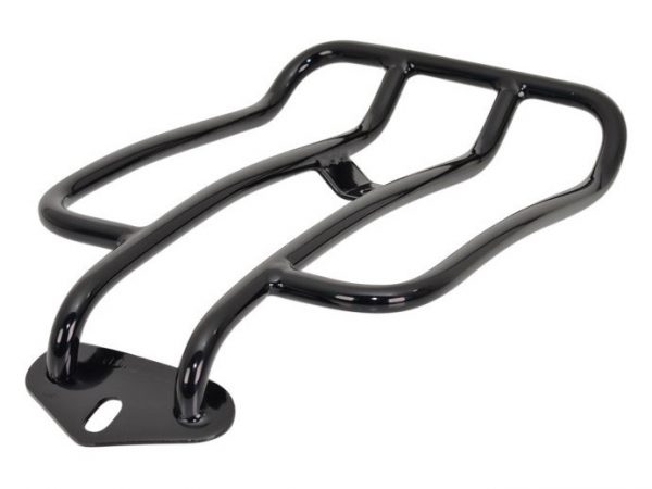 Solo Seat Luggage Rack – Gloss Black. Fits Sportster 2004-2021