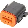 8-Wire Deutsch Plug with Wedgelock - Black. - Image 2