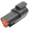 3-Wire Deutsch Receptacle with Wedgelock - Black. - Image 2