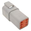 6-Wire Deutsch Receptacle with Wedgelock - Grey. - Image 2