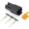 DTM 3-Position Deutsch Recepticle with (3) Stamped Terminals & Wedgelock - Black. - Image 2