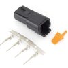 DTM 4-Position Deutsch Recepticle with (4) Stamped Terminals & Wedgelock - Black. - Image 2