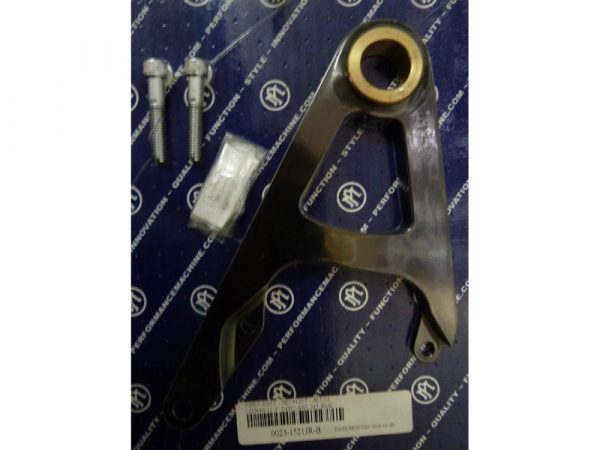 Right Hand Front Caliper Mount - Black. Fits Springer Softail FXSTS 1988-1999 with 11.5" Disc Rotor & when using Performance Machine 125x4S Caliper.
