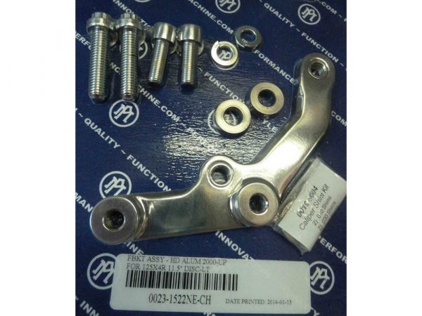 Left Hand Front Caliper Mount - Chrome. Fits Big Twin & Sportster 2000up.