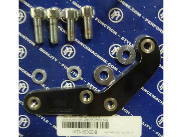 Right Hand Front Caliper Mount - Black. Fits H-D 1984-1999 with Narrow Glide Front End & Spoke Wheel.