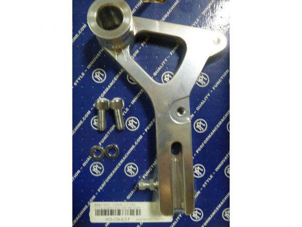 Right Hand Rear Caliper Mount - Polished. Fits Dyna 2006-2007 with 11.5" Disc Rotor & when using Performance Machine 125x4R Caliper.
