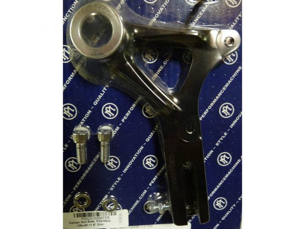 Right Hand Rear Caliper Mount - Black. Fits Dyna 2008up with 11.5" Disc Rotor & when using Performance Machine 125x4R Caliper.