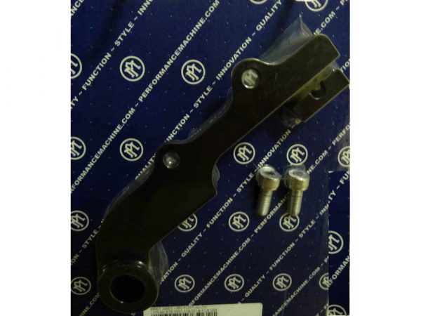 Right Hand Rear Caliper Mount - Black. Fits Touring & V-Rod 2008up Models with OEM 300mm Disc Rotor & when using Performance Machine 137x4B Caliper.