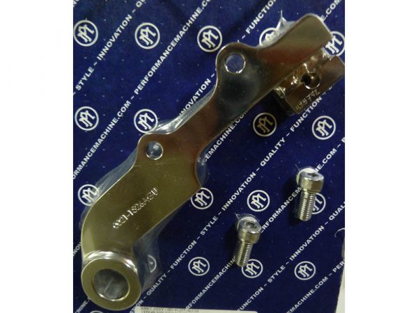 Right Hand Rear Caliper Mount - Chrome. Fits Touring & V-Rod 2008up Models with OEM 300mm Disc Rotor & when using Performance Machine 137x4B Caliper.