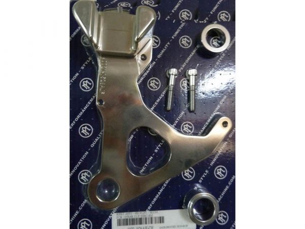 Left Hand Rear Caliper Mount - Chrome. Fits Sportster 2008up when using Performance Machine 125x4RSPH Caliper.