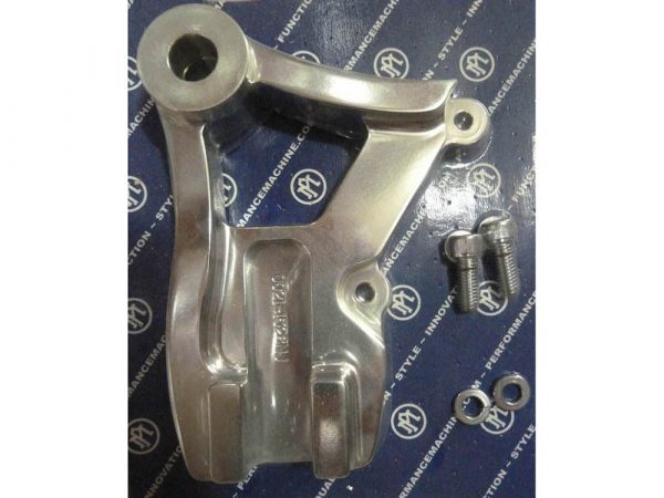 Right Hand Rear Caliper Mount - Chrome. Fits Dyna 1991-1999 with 11.5" Disc Rotor when using Performance Machine 125x4R Caliper.