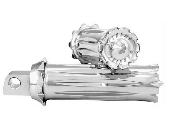 Deviant Billet Footpegs with Universal Male Mount - Chrome.