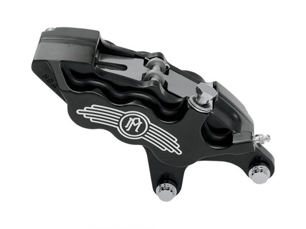Right Hand Front 6 Piston Caliper - Black Contrast Cut. Fits most Big Twin 1984-1999 & Sportster 1984-1999 Models with 11.5" Disc Rotor.