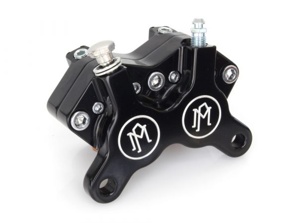 Universal 4 Piston Caliper - Black Contrast Cut. Fits H-D with 11.5" Disc Rotor.