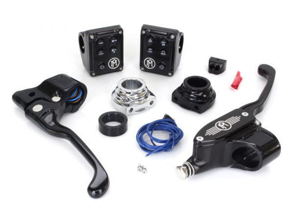 Handlebar Control Kit - Black Contrast Cut. Fits H-D 2012up with Clutch Cable & Single Disc Rotor.
