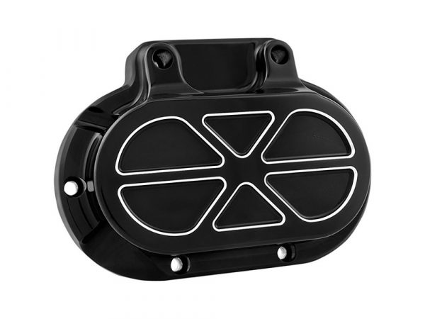 Formula Clutch Cover - Black Contrast Cut. Fits Big Twin 2007up with 6 Speed Transmission & Cable Clutch.