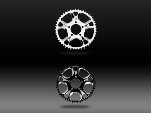 48 Tooth Gasser & Luxe Rear Chain Sprocket  - Black Contrast Cut.