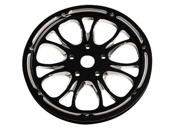70 Tooth x 20mm wide Heathen Pulley - Black Contrast Cut Platinum. Fits FXST 2006 with with HDI OEM Wheel.