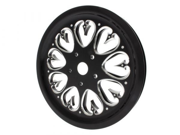 70 Tooth x 20mm wide Stiletto Pulley - Black Contrast Cut. Fits FXST'2006 with with HDI OEM Wheel.
