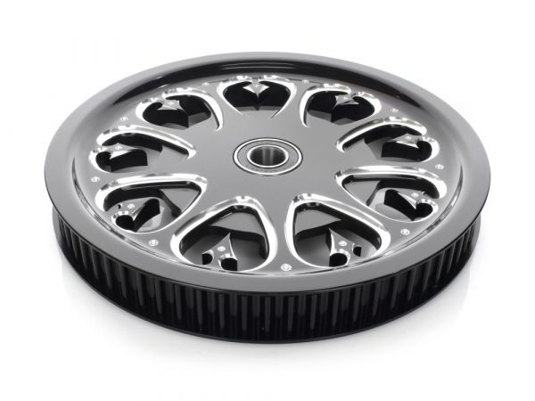 72 Tooth x 1-3/8" wide Stiletto Pulley - Black Contrast Cut. Fits V-Rod 2002-2006.
