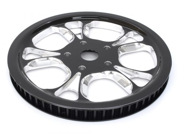 66 Tooth x 20mm wide Gasser & Luxe Pulley - Black Contrast Cut Platinum. Fits Softail 2007-2011 with OEM 200 Rear Tyre.