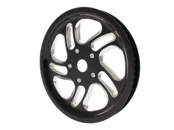 66 Tooth x 20mm wide Rival Pulley - Black Contrast Cut Platinum.