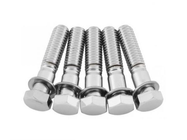 Rear Pulley Bolt Kit - Chrome. Fits H-D 1984up.
