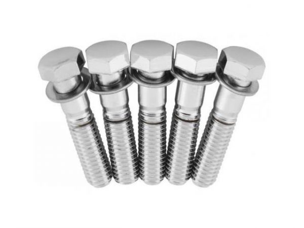 Rear Pulley Bolt Kit - Chrome. Fits H-D 1984up.