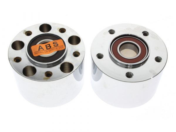 Front Wheel Hub - Chrome. Fits Touring 2008up with ABS & Dual Disc Rotors.
