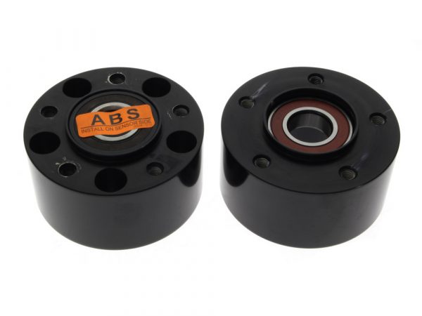 Front Wheel Hub - Black. Fits V-Rod 2008up & Dyna Low Rider 2014up with ABS & Dual Disc Rotors.