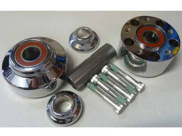 Front Wheel Hub - Chrome. Fits Dyna 2008-2011.