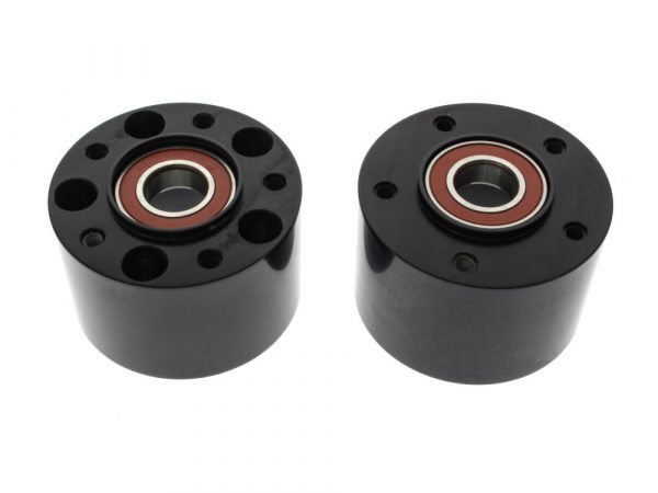 Front Wheel Hub - Black. Fits Dyna Fat Bob 2008-2011 with Dual Disc Rotors.