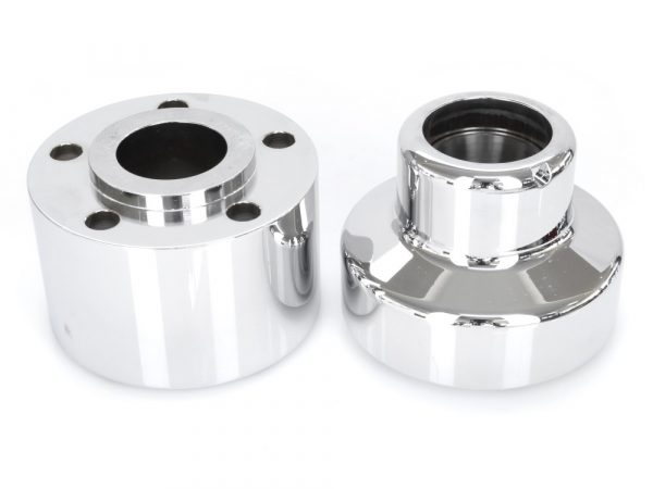 Front Wheel Hub - Chrome. Fits Heritage Springer 1997-1999, Springer Softail 1988-1999 & Bad Boy 1995-1997 Models with Single Disc Rotor.