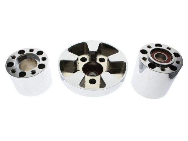 Rear Wheel Hub - Chrome. Fits V-Rod 2008up with ABS & Hog Pro 300 Wide Tyre Kit.