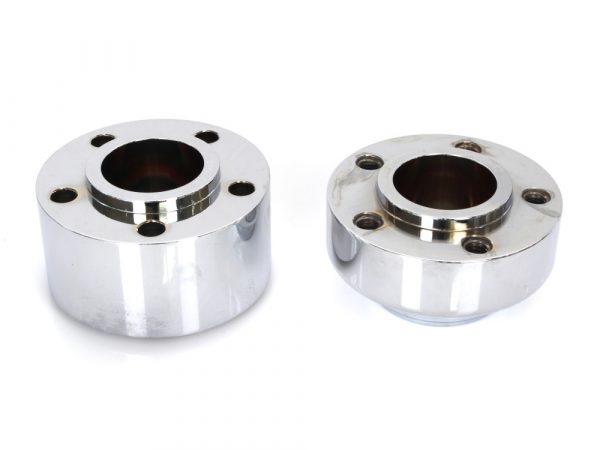 Front Wheel Hub - Chrome. Fits Dyna 2012-2017 & FXLR 2018up models with ABS.