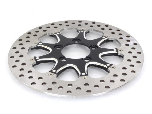 11-1/2" Left Hand Rear & Right Hand Rear Stiletto Disc Rotor - Black Contrast Cut. Fits Custom Application.