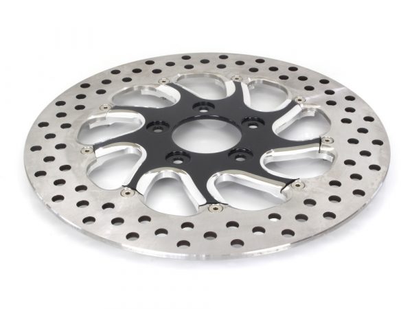 11-1/2" Right Hand Front Torque Disc Rotor - Black Contrast Cut Platinum. Fits H-D 1984up with 11-1/2" Disc Rotor(s).