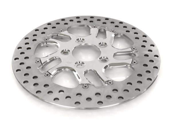 11-1/2" Right Hand Rear Rival Disc Rotor - Chrome. Fits H-D 1981up with 11-1/2" Disc Rotor.