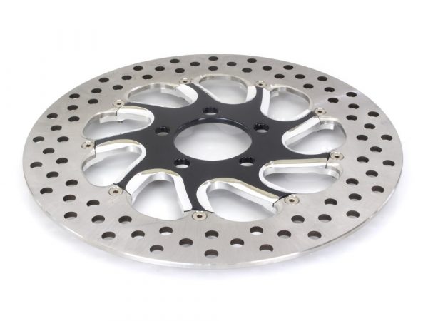 11-1/2" Right Hand Rear Torque Disc Rotor - Black Contrast Cut Platinum. Fits Performance Machine Driveside Brake.