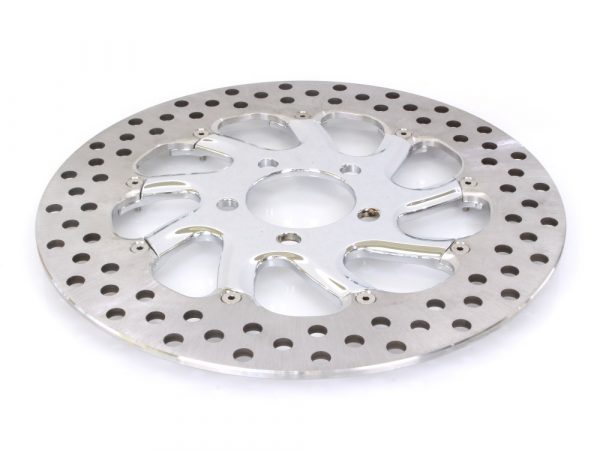 11-1/2" Right Hand Rear Torque Disc Rotor - Chrome. Fits Performance Machine Driveside Brake, utilizing a 2-3/8" Inside Diameter Disc Spigot.