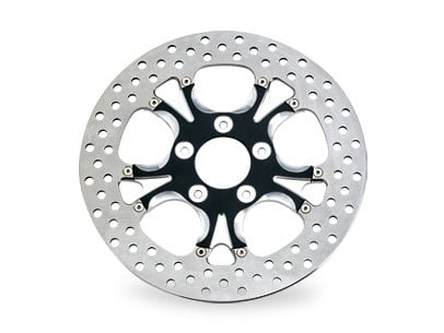 11.8" Left Hand Front & Right Hand Front Gasser & Luxe Disc Rotor - Black Contrast Cut Platinum. Fits Touring 2008up, V-Rod 2006up & Dyna 2006up.