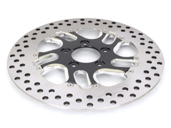 11.8" Right Hand Front Rival Disc Rotor - Black Contrast Cut Platinum. Fits Touring 2008up, V-Rod 2006up & Dyna 2006up.