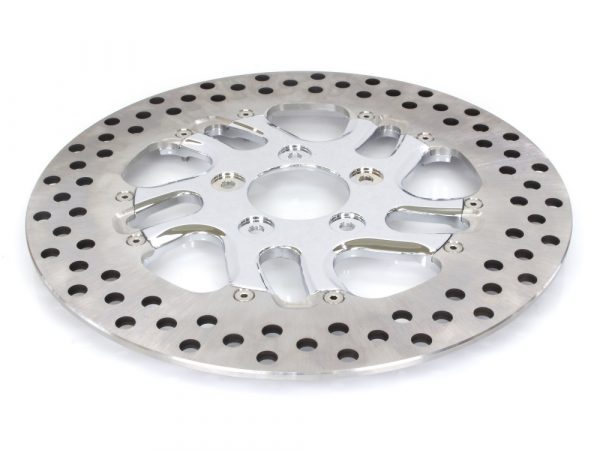 11.8" Right Hand Front Rival Disc Rotor - Chrome. Fits Touring 2008up, V-Rod 2006up & Dyna 2006up.