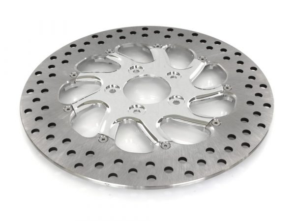 11.8" Right Hand Front Torque Disc Rotor - Chrome. Fits Touring 2008up, V-Rod 2006up & Dyna 2006up.