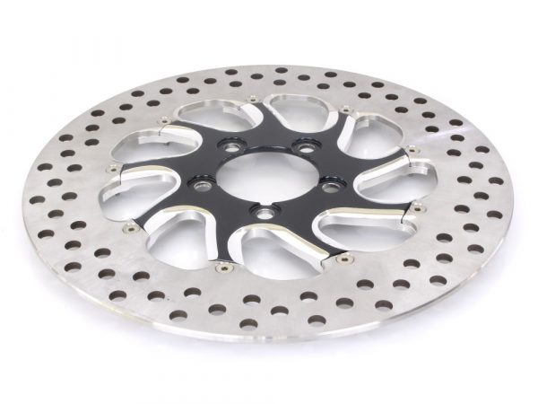 11.8" Right Hand Rear Touque Disc Rotor - Black Contrast Cut Platinum. Fits V-Rod 2006up.